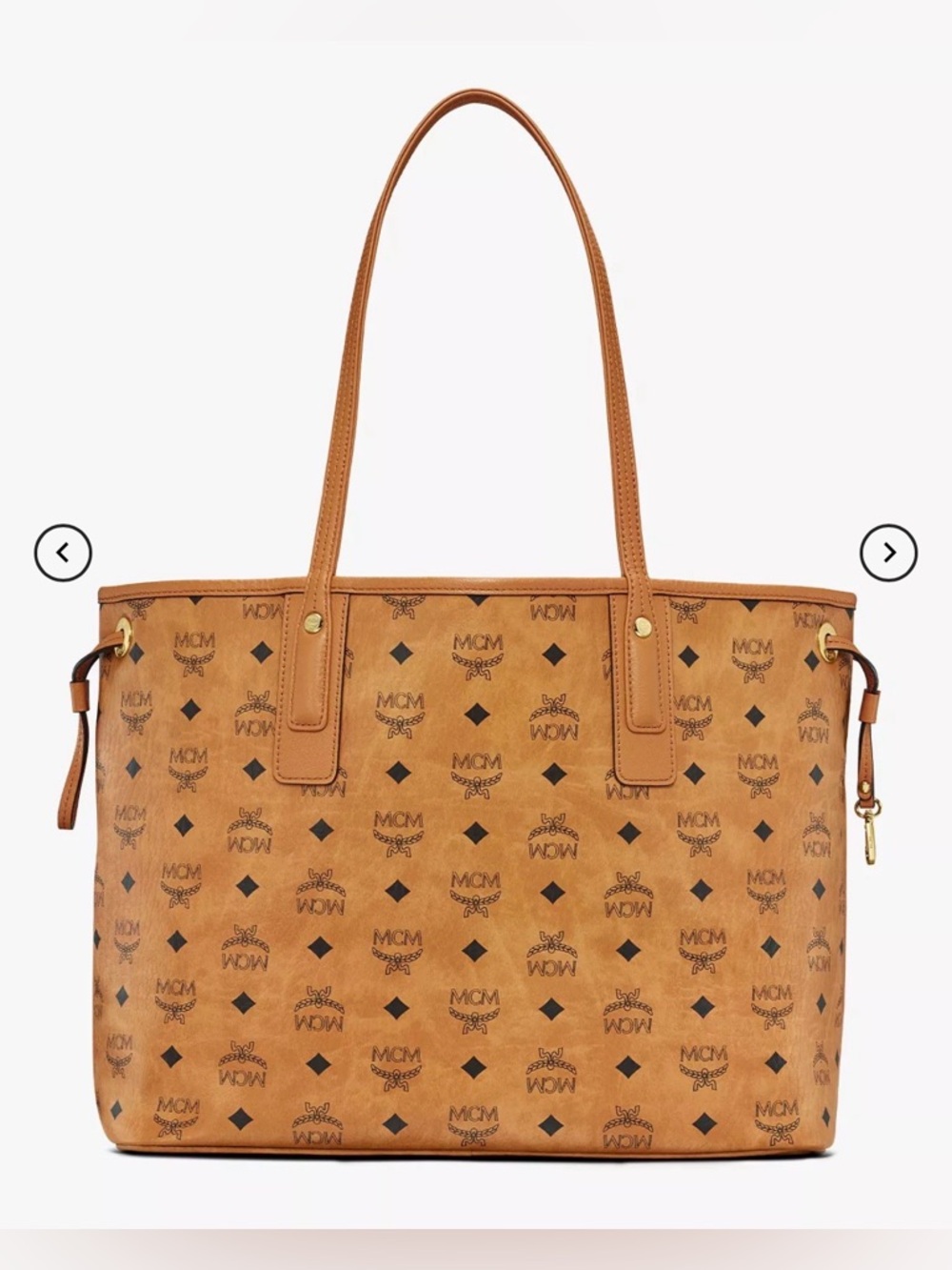 MCM Liz Reversible MD Tote. Cognac/Gold. - Picture 4 of 17